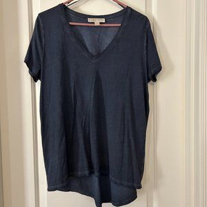 Michael Kors Navy Blue Acid/Distressed wash Tshirt Size Large